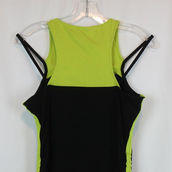 H&M Kangol Black Neon Green Stretchy Sleeveless Dress - Picture 6 of 11